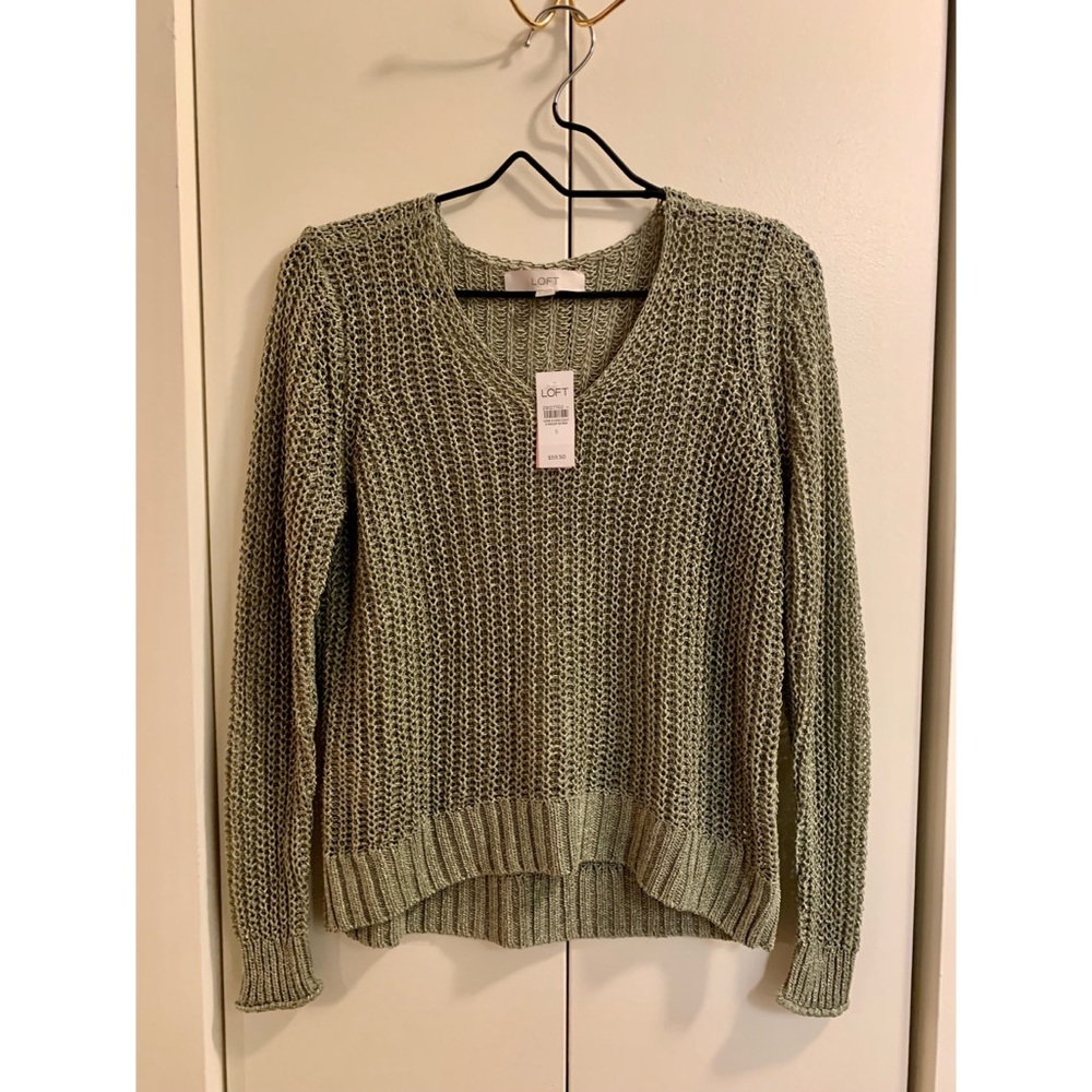 🆕 NWT LOFT Shimmer Open Stitch Sweater - Picture 9 of 9